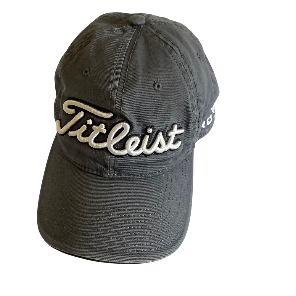 Titleist Mens Golf Hat Charcoal Gray Pro V1 FootJoy FJ Adjustable Strapback Cap
